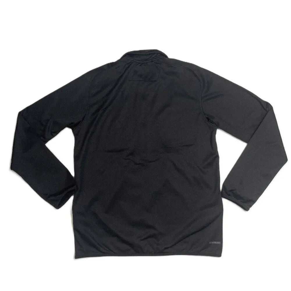 Adidas Track Jacket Mens L Black 1/4 Zip Sideline Aeroready Pullover Soccer Logo